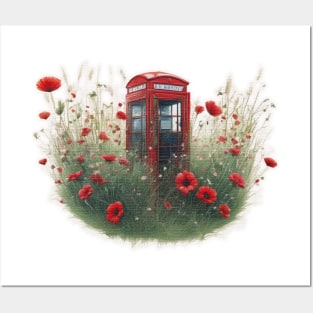 Red telephone box Posters and Art